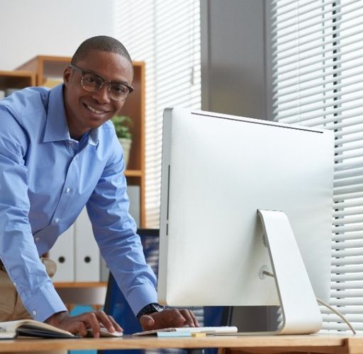 Cybersecurity professional managing secure server infrastructure